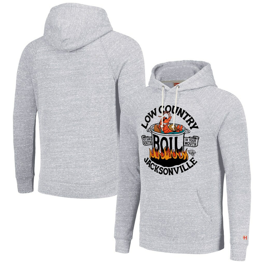 Jacksonville Jaguars Homage Unisex NFL x Guy Fieri’s Flavortown Tri-Blend Pullover Hoodie - Ash on sale