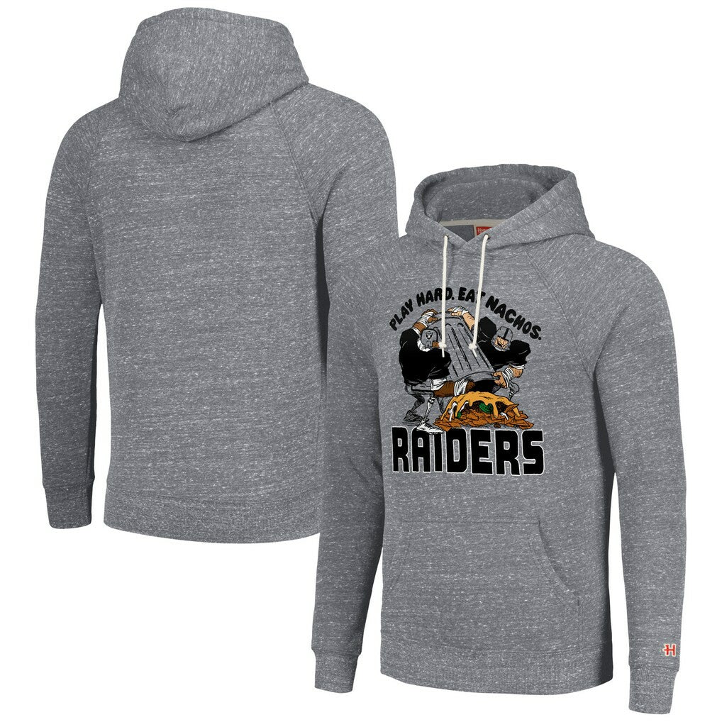 Las Vegas Raiders Homage Unisex NFL x Guy Fieri’s Flavortown Tri-Blend Pullover Hoodie - Gray on sale