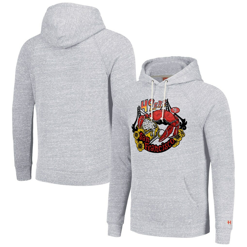 San Francisco 49ers Homage Unisex NFL x Guy Fieri’s Flavortown Tri-Blend Pullover Hoodie - Ash discount