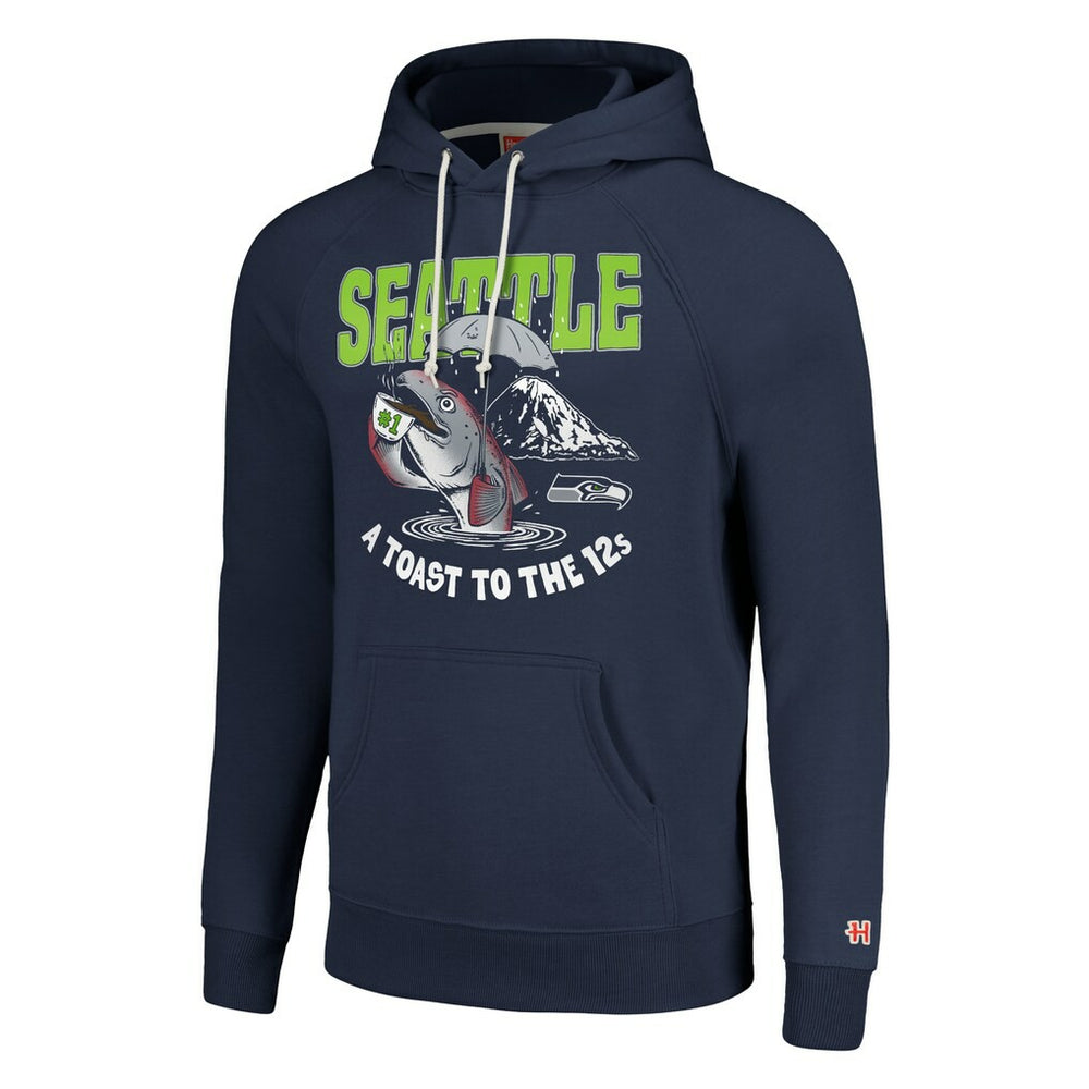 Seattle Seahawks Homage Unisex NFL x Guy Fieri’s Flavortown Tri-Blend Pullover Hoodie - Navy for sale