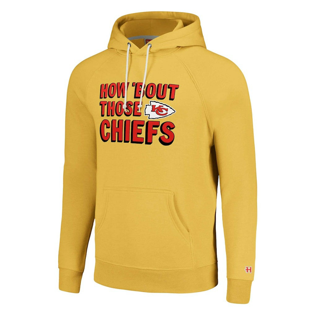 Kansas City Chiefs Homage Unisex Hyperlocal Raglan Pullover Hoodie - Gold on sale