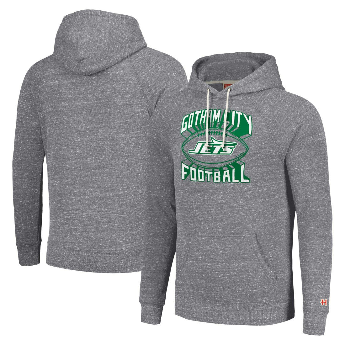 New York Jets Homage Unisex Hyperlocal Raglan Pullover Hoodie - Gray for sale