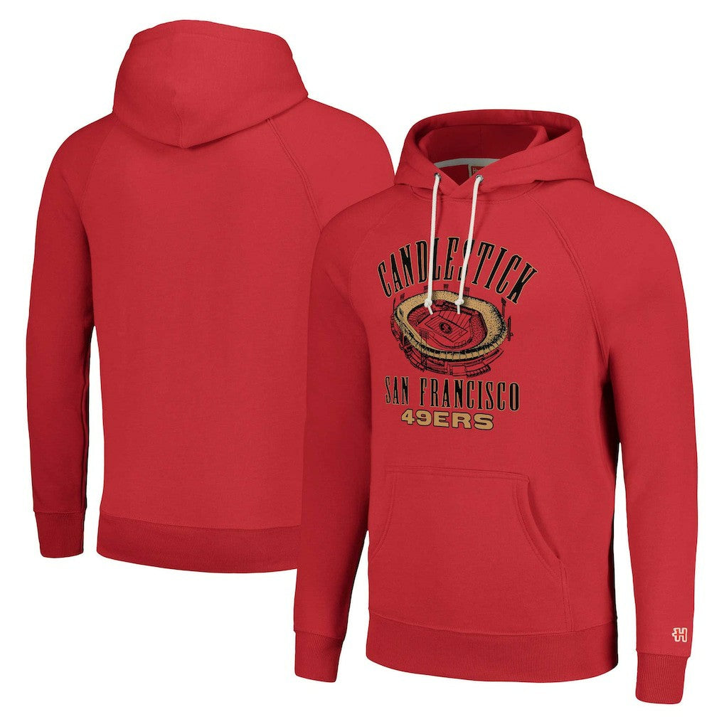San Francisco 49ers Homage Unisex Hyperlocal Raglan Pullover Hoodie - Scarlet sale