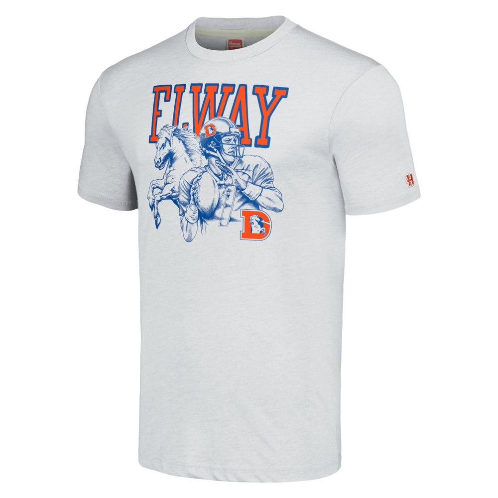 John Elway Denver Broncos Homage Unisex Unisex Caricature Retired Player Tri-Blend T-Shirt - Ash cheap