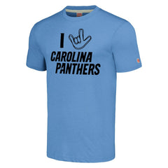 Carolina Panthers Homage Unisex The NFL ASL Collection by Love Sign Tri-Blend T-Shirt - Light Blue cheap