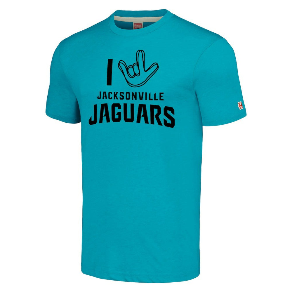 Jacksonville Jaguars Homage Unisex The NFL ASL Collection by Love Sign Tri-Blend T-Shirt - Teal on sale