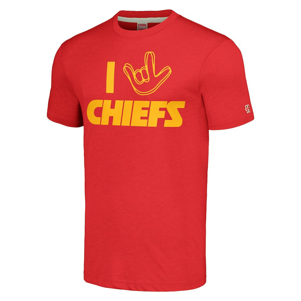 Kansas City Chiefs Homage Unisex The NFL ASL Collection by Love Sign Tri-Blend T-Shirt - Red cheap