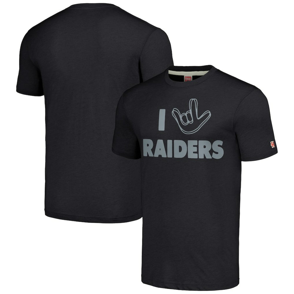 Las Vegas Raiders Homage Unisex The NFL ASL Collection by Love Sign Tri-Blend T-Shirt - Charcoal online