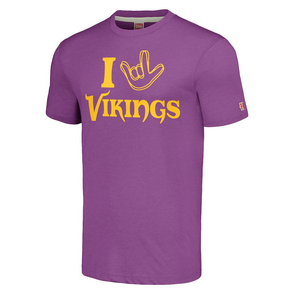 Minnesota Vikings Homage Unisex The NFL ASL Collection by Love Sign Tri-Blend T-Shirt - Purple discount