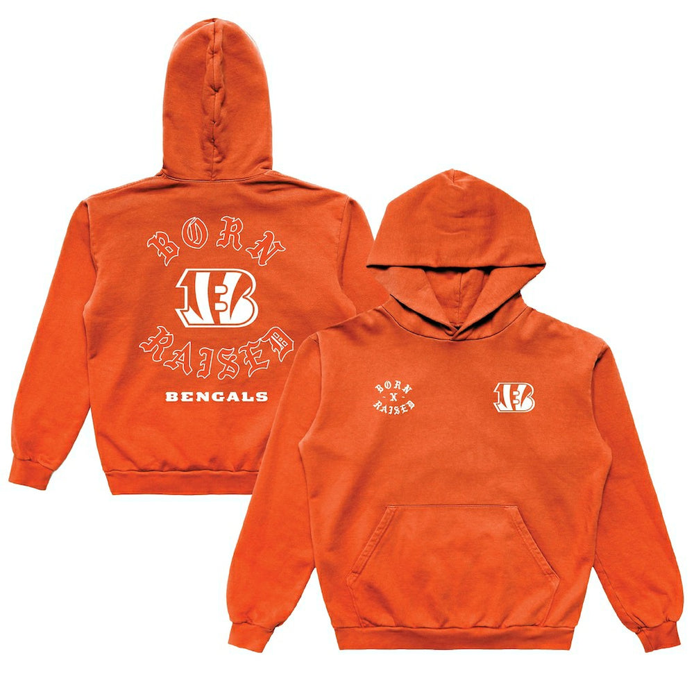 Cincinnati Bengals Born x Raised Unisex Pullover Hoodie - Orange discount