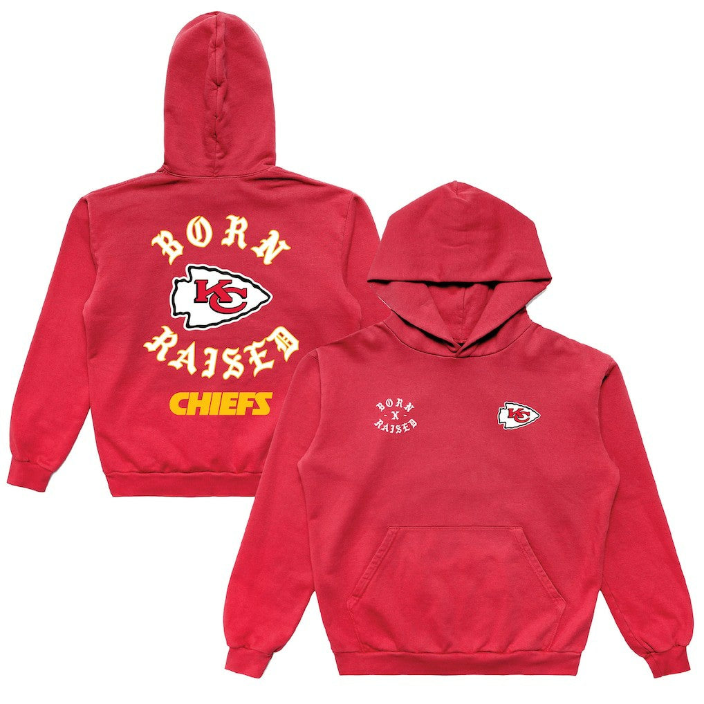 Kansas City Chiefs Born x Raised Unisex Pullover Hoodie - Red sale
