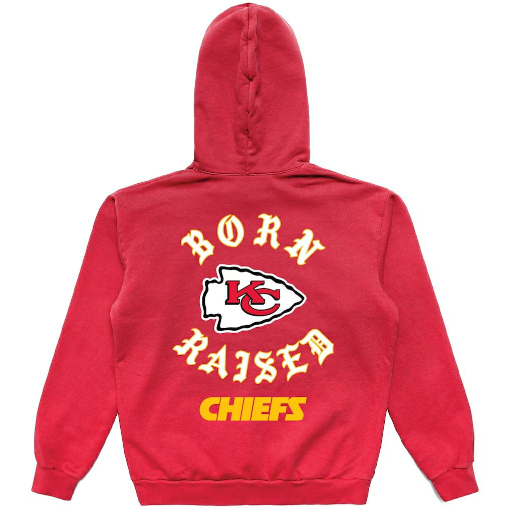 Kansas City Chiefs Born x Raised Unisex Pullover Hoodie - Red sale
