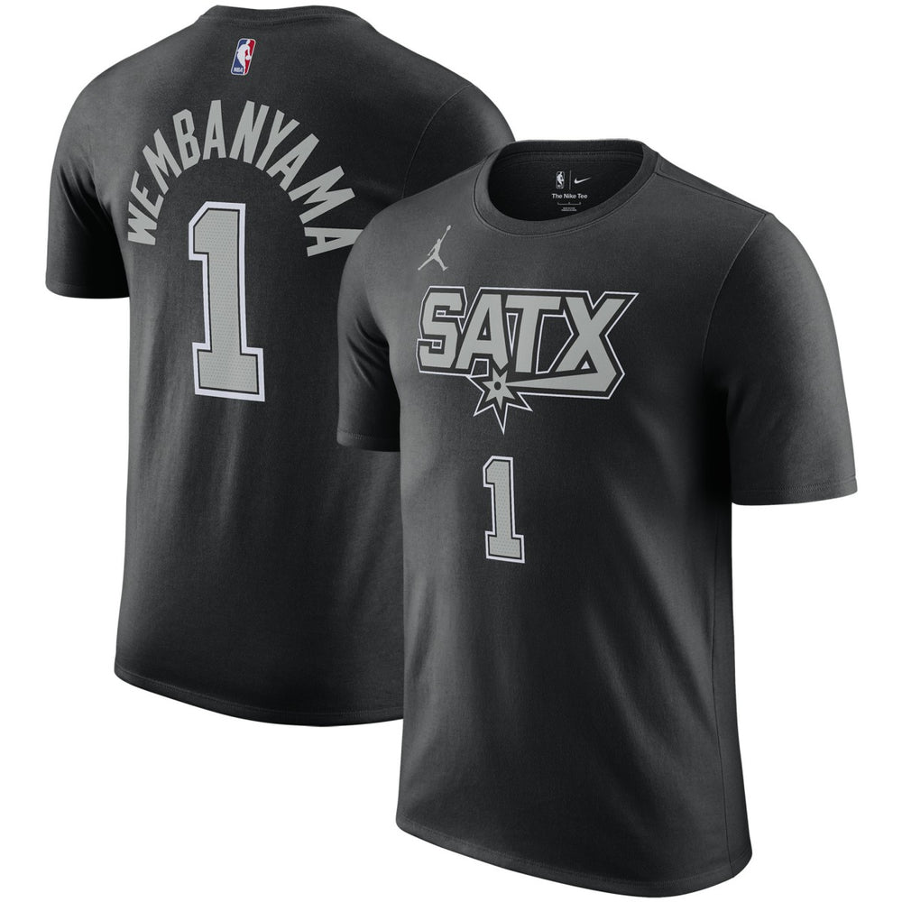 Victor Wembanyama San Antonio Spurs Jordan Brand 2022/23 Statement Edition Name & Number T-Shirt - Black discount