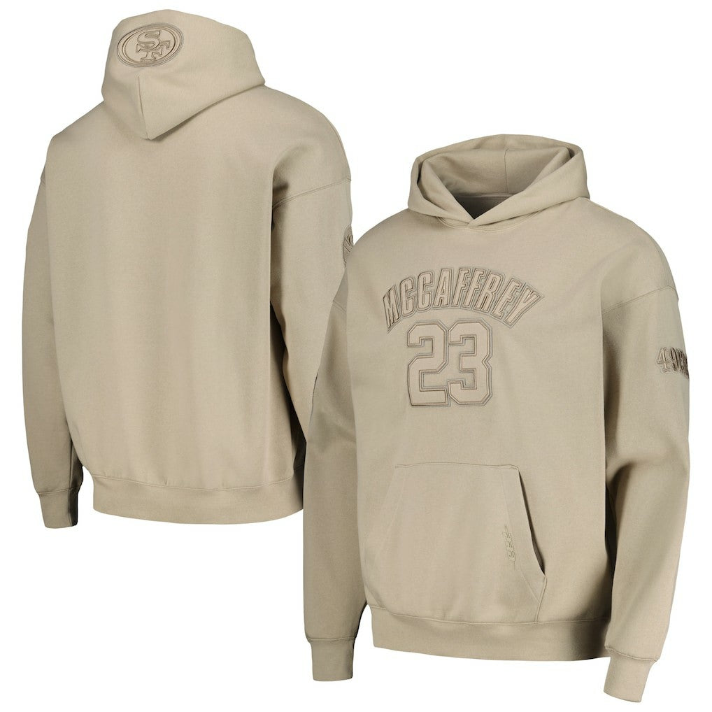 Christian McCaffrey San Francisco 49ers Pro Standard Player Name & Number Pullover Hoodie - Tan cheap
