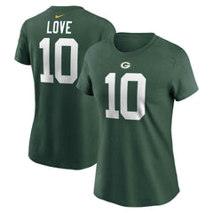 Jordan Love Green Bay Packers Women's Player Name & Number T-Shirt - Green on sale