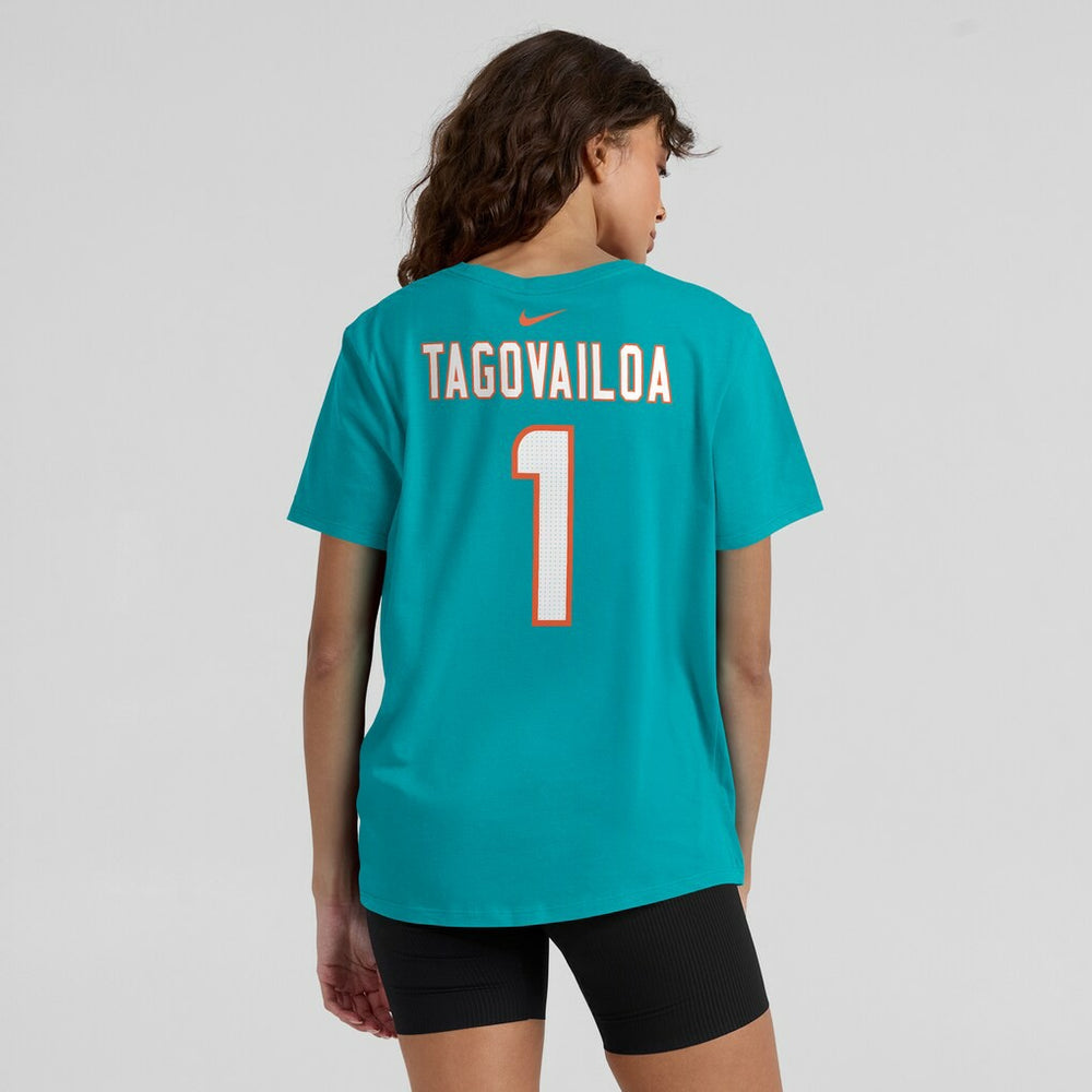 Tua Tagovailoa Miami Dolphins Women's Player Name & Number T-Shirt - Aqua sale
