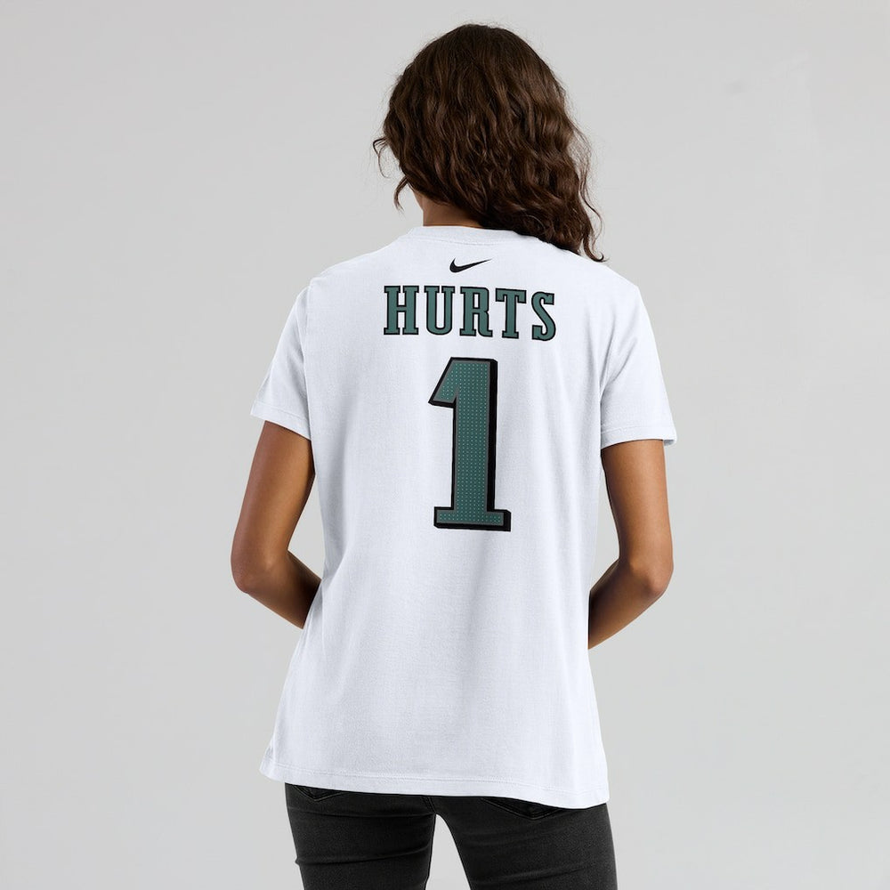 Jalen Hurts Philadelphia Eagles Women's Player Name & Number T-Shirt - White for sale