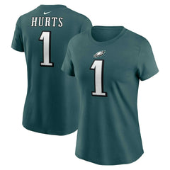 Jalen Hurts Philadelphia Eagles Women's Player Name & Number T-Shirt - Midnight Green cheap