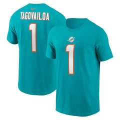 Tua Tagovailoa Miami Dolphins Player Name & Number T-Shirt - Aqua cheap