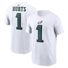 Jalen Hurts Philadelphia Eagles Player Name & Number T-Shirt - White sale