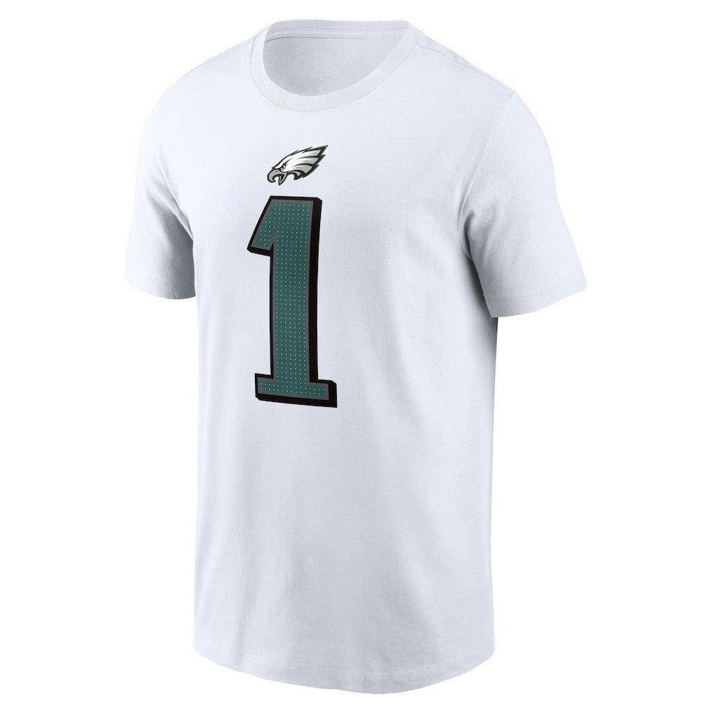 Jalen Hurts Philadelphia Eagles Player Name & Number T-Shirt - White sale