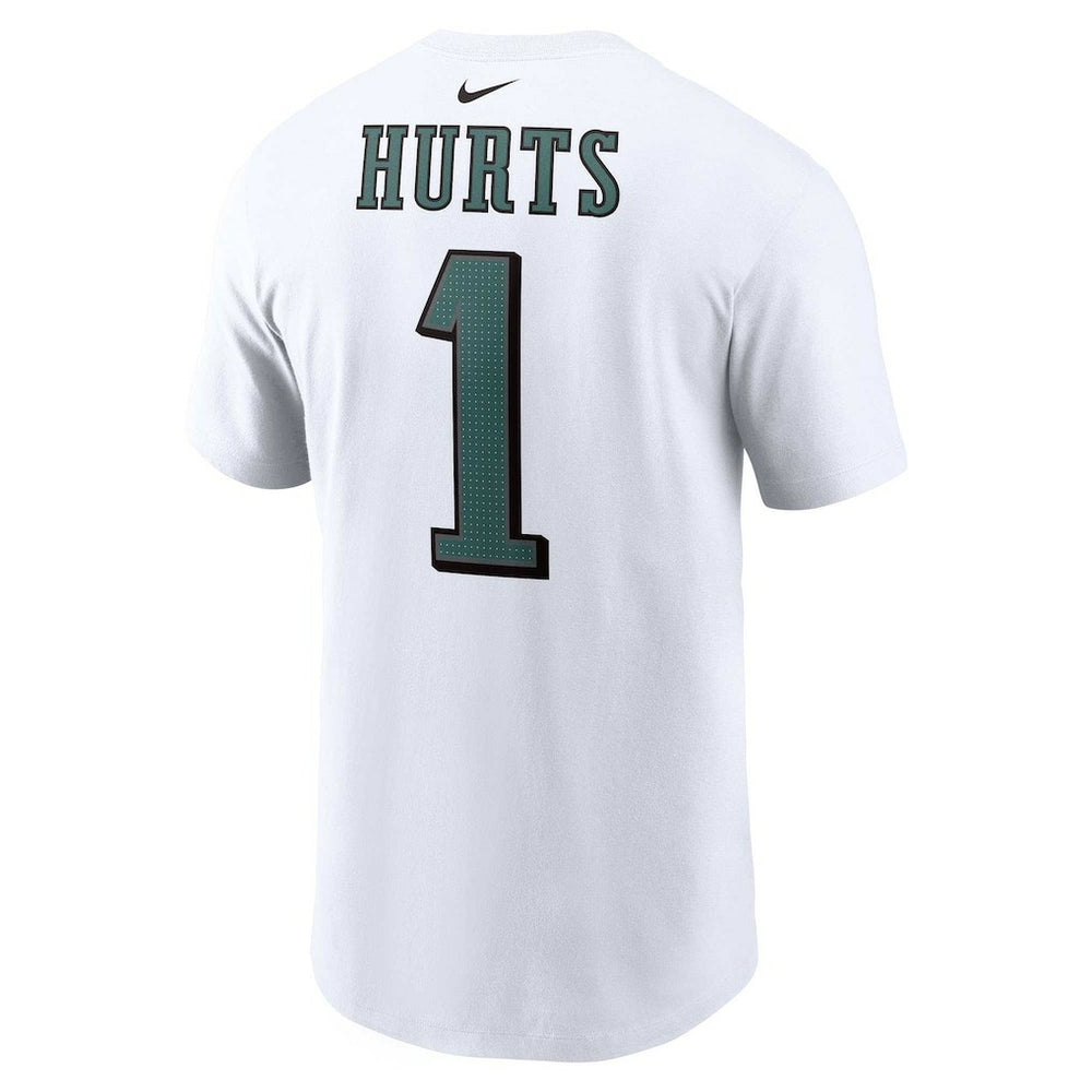 Jalen Hurts Philadelphia Eagles Player Name & Number T-Shirt - White sale