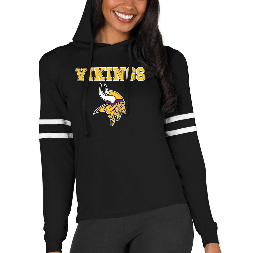 Minnesota Vikings Concepts Sport Women's Marathon Lightweight Lounge Pullover Hoodie - Black cheap