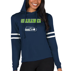 Seattle Seahawks Concepts Sport Women's Marathon Lightweight Lounge Pullover Hoodie - College Navy on sale