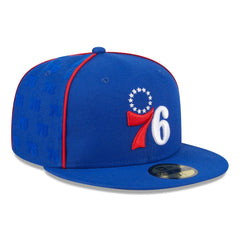 Philadelphia 76ers Piped & Flocked 59Fifty Fitted Hat - Royal for sale
