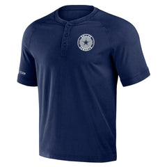 Dallas Cowboys NFL x Darius Rucker Collection Washed Raglan Henley T-Shirt - Navy for sale