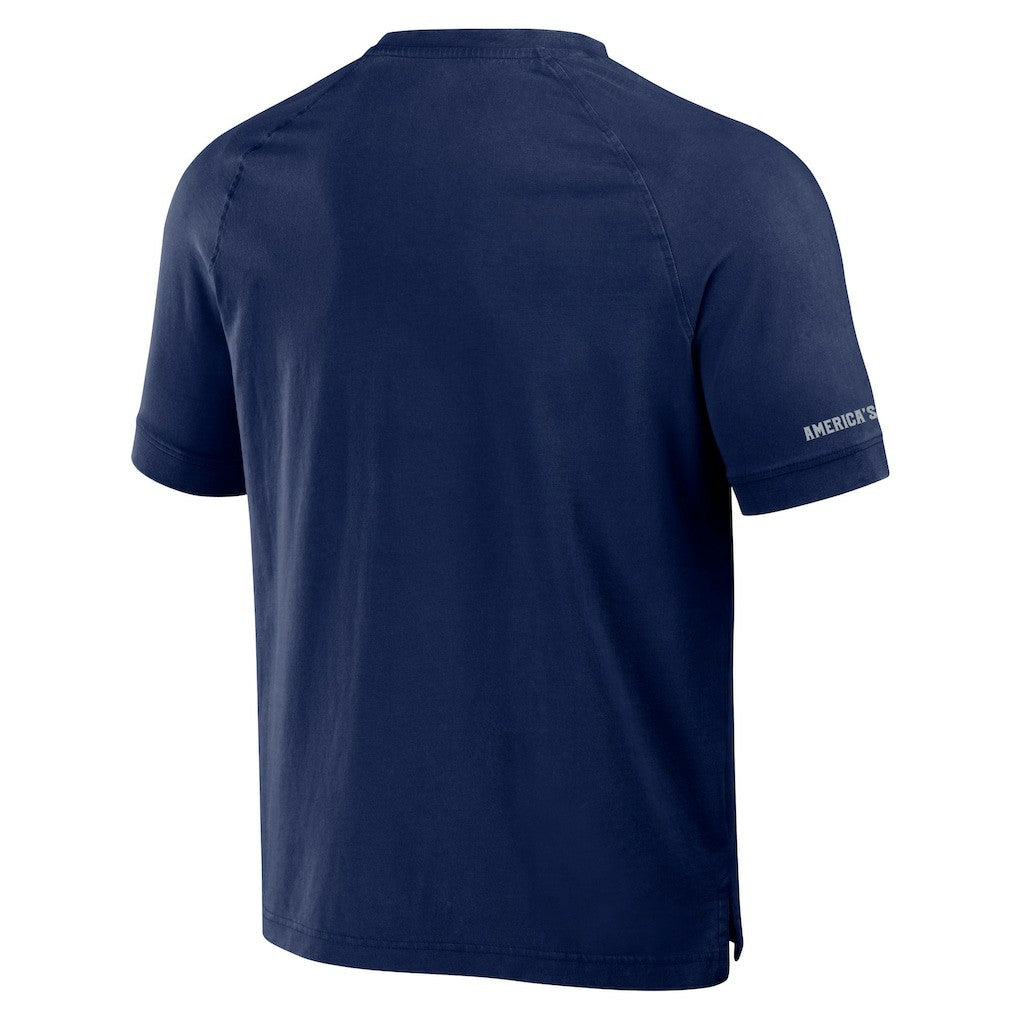 Dallas Cowboys NFL x Darius Rucker Collection Washed Raglan Henley T-Shirt - Navy for sale
