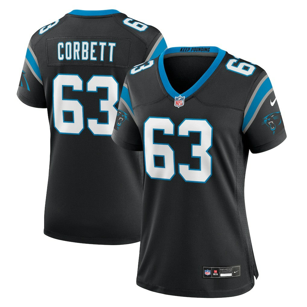 Austin Corbett Carolina Panthers Women's Team Game Jersey - Black sale