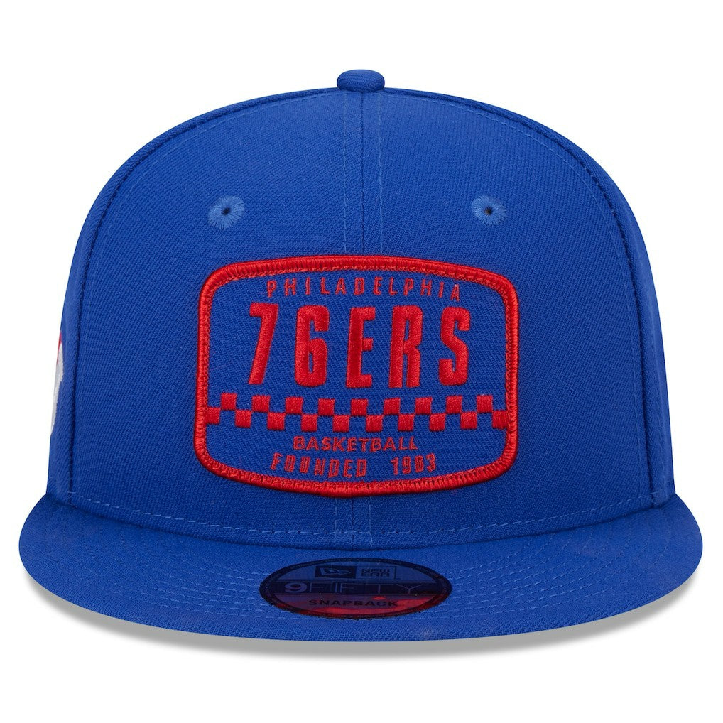 Philadelphia 76ers Rally Drive Finish Line Patch 9FIFTY Snapback Hat - Royal online