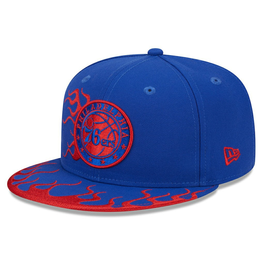Philadelphia 76ers Rally Drive Flames 9FIFTY Snapback Hat - Royal sale