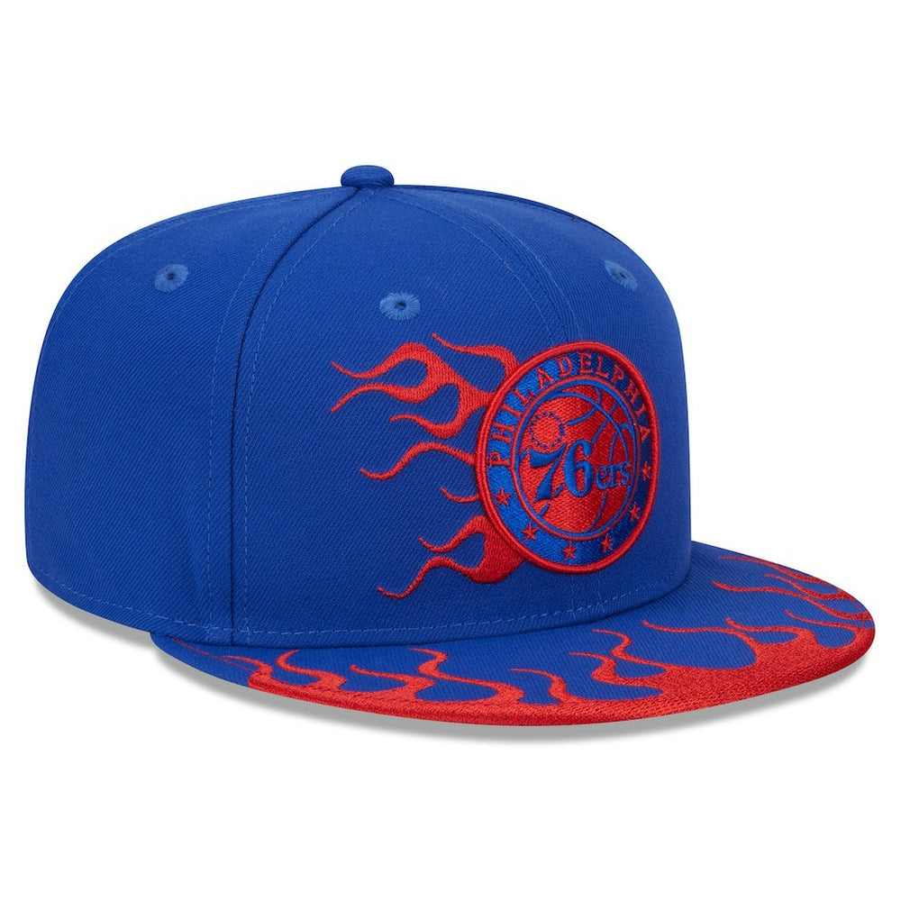 Philadelphia 76ers Rally Drive Flames 9FIFTY Snapback Hat - Royal sale