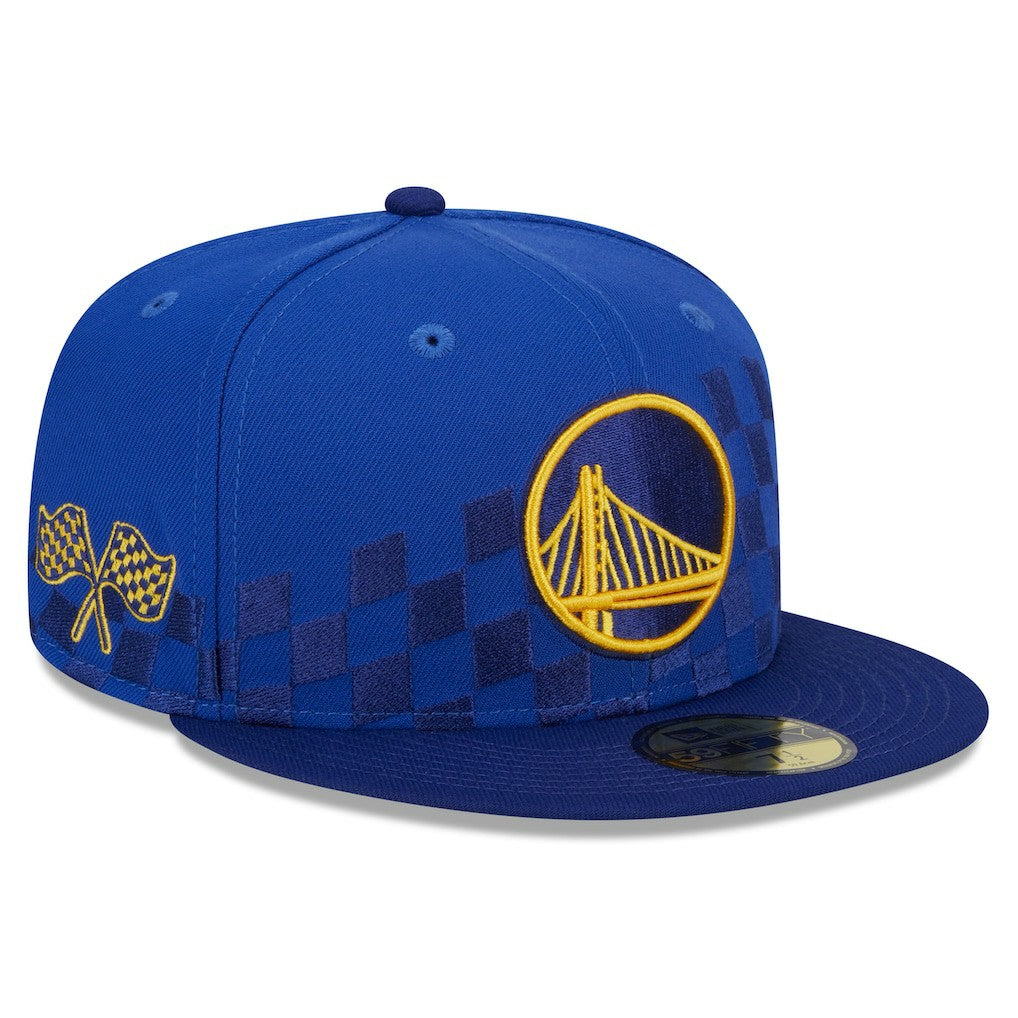 Golden State Warriors Rally Drive Checkerboard 59FIFTY Crown Fitted Hat sale - Royal on sale
