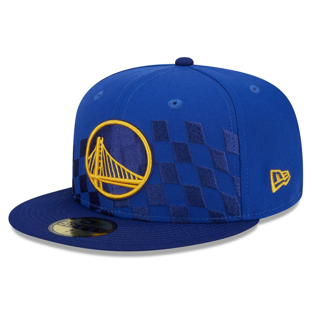 Golden State Warriors Rally Drive Checkerboard 59FIFTY Crown Fitted Hat sale - Royal on sale