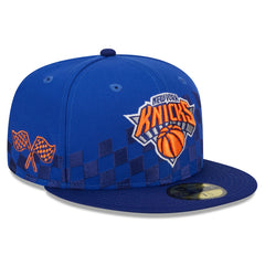 New York Knicks Rally Drive Checkerboard 59FIFTY Crown Fitted Hat - Blue outlet