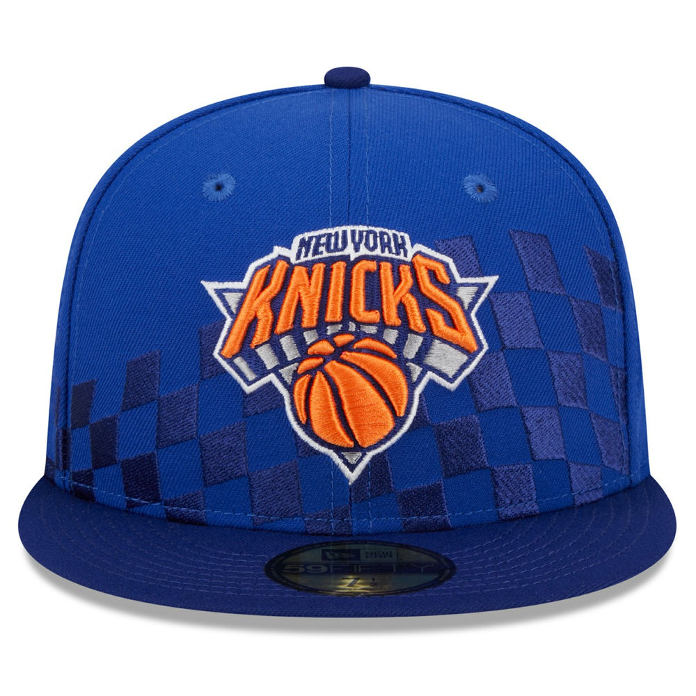 New York Knicks Rally Drive Checkerboard 59FIFTY Crown Fitted Hat - Blue outlet