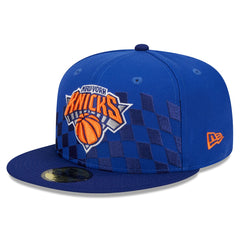 New York Knicks Rally Drive Checkerboard 59FIFTY Crown Fitted Hat - Blue outlet