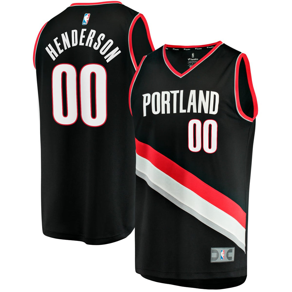Scoot Henderson Portland Trail Blazers Fast Break Replica Jersey - Icon Edition - Black cheap