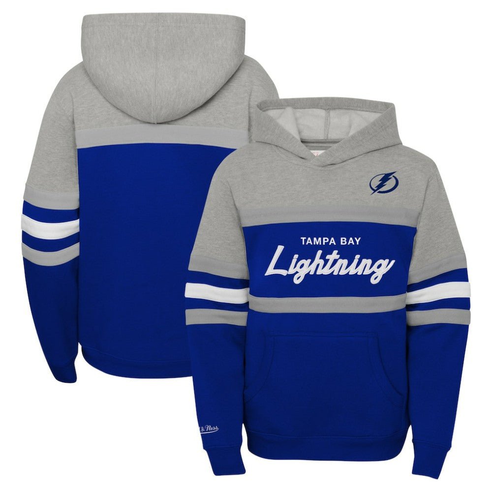 Tampa Bay Lightning Mitchell & Ness Youth Head Coach Pullover Hoodie - Gray Hoodies