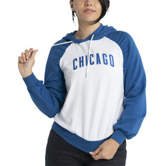 Chicago Cubs Lusso Women's Marlowe Tri-Blend Raglan Pullover Hoodie White