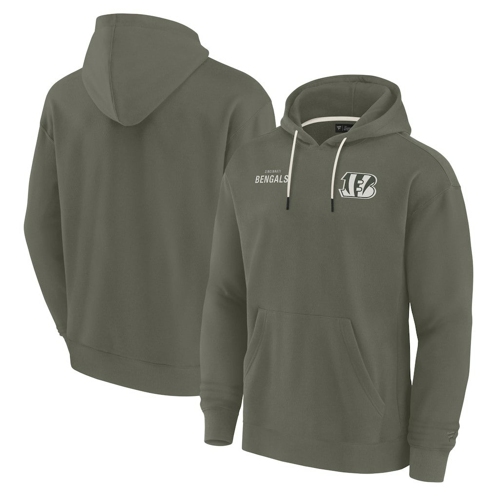 Cincinnati Bengals Unisex Elements Super Soft Fleece Pullover Hoodie - Olive sale