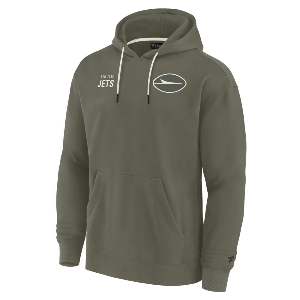 New York Jets Unisex Elements Super Soft Fleece Pullover Hoodie - Olive sale