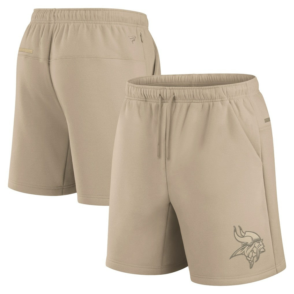Minnesota Vikings Unisex Elements Super Soft Fleece Shorts - Khaki on sale