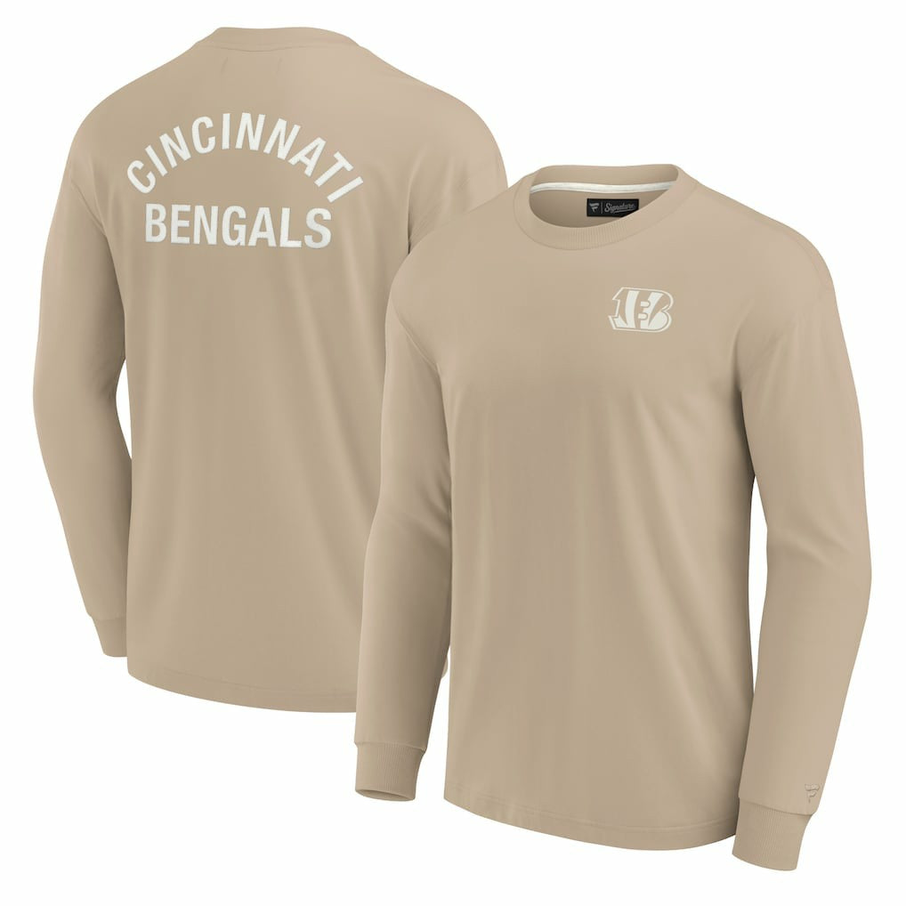 Cincinnati Bengals Unisex Elements Super Soft Long Sleeve T-Shirt - Khaki outlet