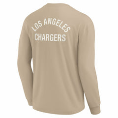 Los Angeles Chargers Unisex Elements Super Soft Long Sleeve T-Shirt - Khaki discount