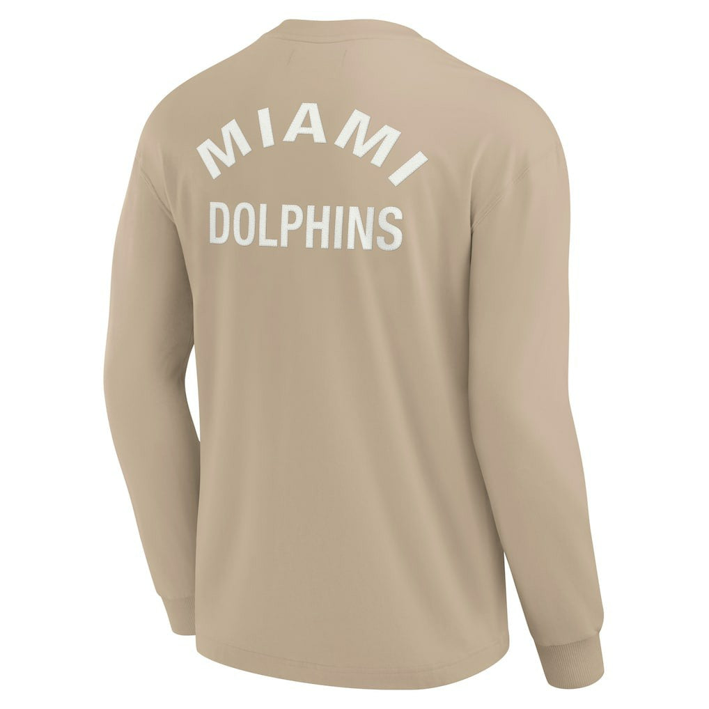 Miami Dolphins Unisex Elements Super Soft Long Sleeve T-Shirt - Khaki online