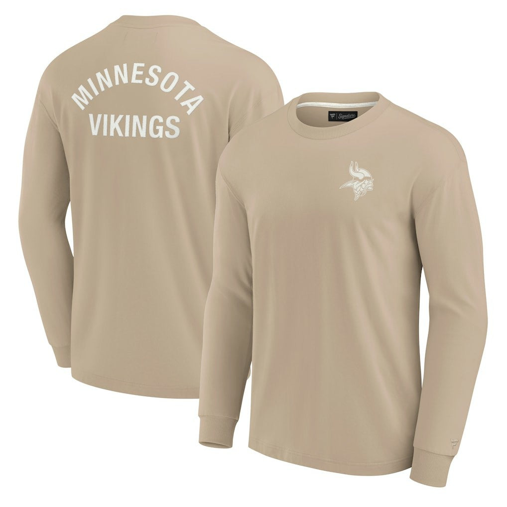 Minnesota Vikings Unisex Elements Super Soft Long Sleeve T-Shirt - Khaki on sale